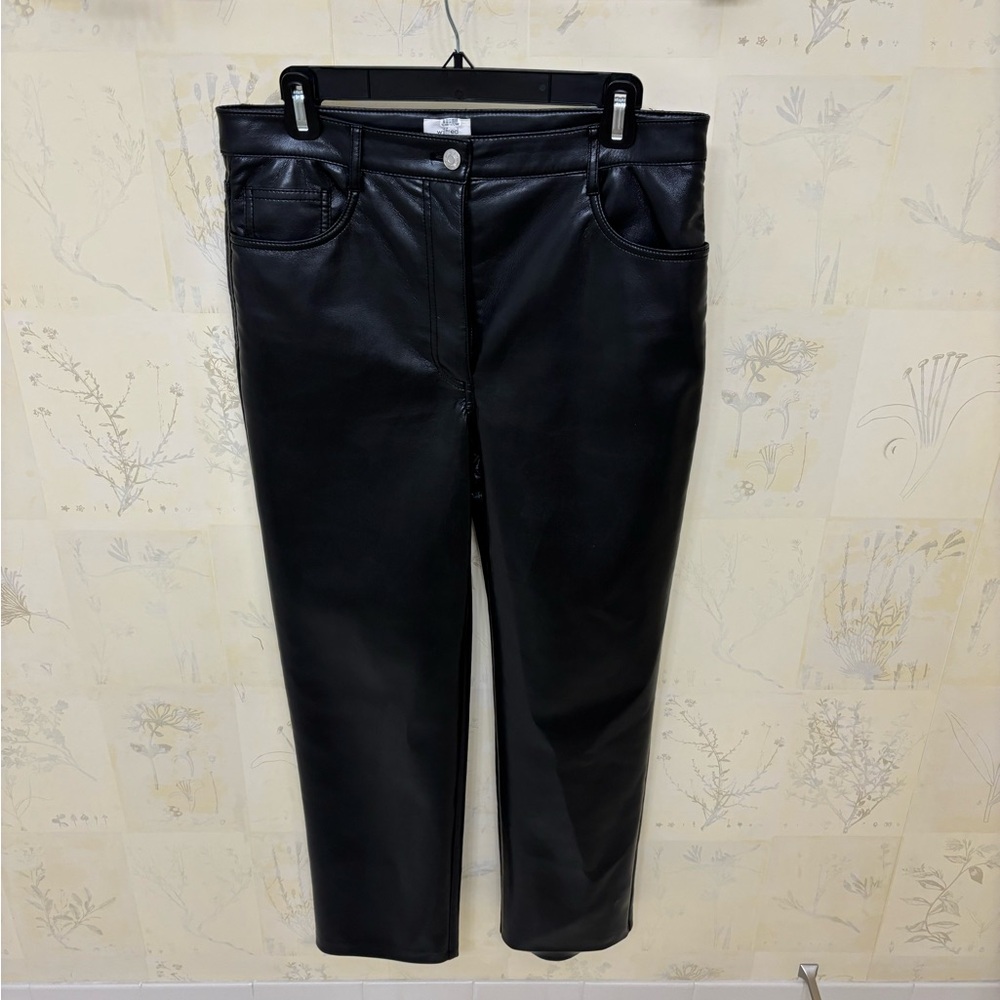 Aritzia Wilfred Melina Black Leather Pants